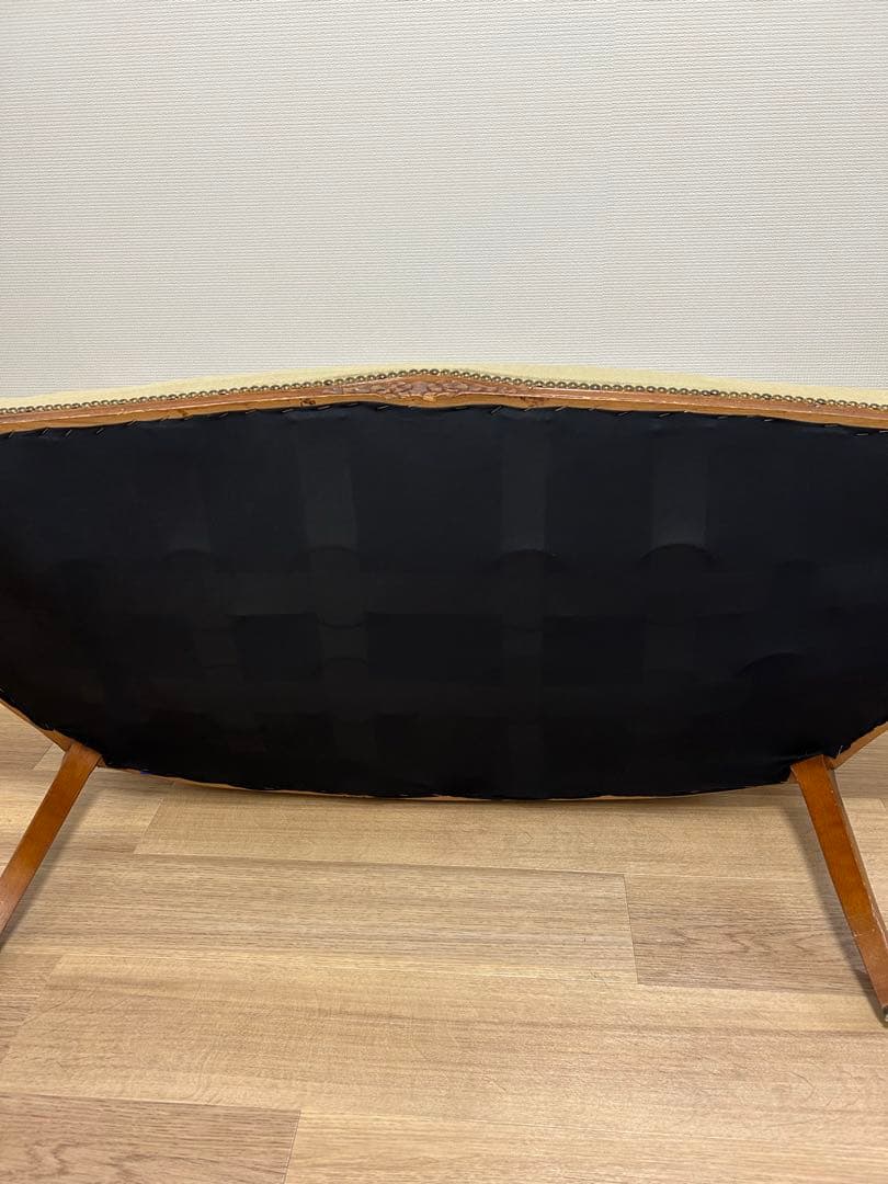 イタリア製【ゴブラン織】猫脚 ベンチソファ 2人掛け アンティーク 販売１月まで