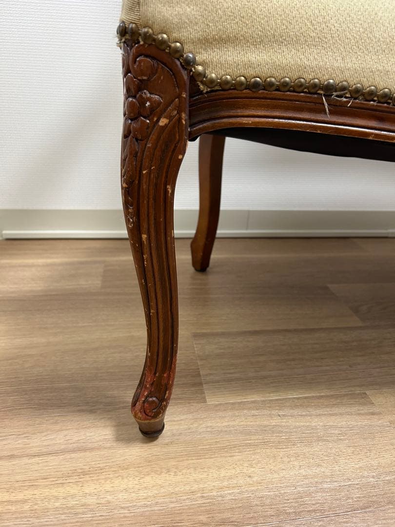 イタリア製【ゴブラン織】猫脚 ベンチソファ 2人掛け アンティーク 販売１月まで