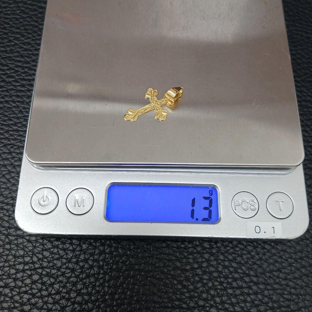 (C121803) K18 YG 十字架 ネックレストップ ペンダント チャーム