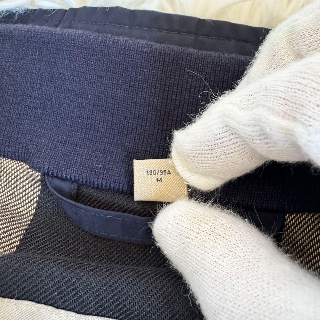 極美品　現行　L相当　バーバリー　ブルゾン　メガチェック　ホースロゴワッペン　紺