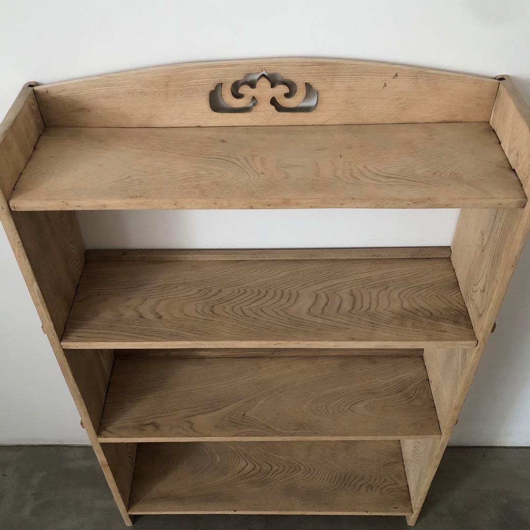 レトロ　アンティーク　古道具　古家具　剥離家具　ストリップド　本棚　食器棚