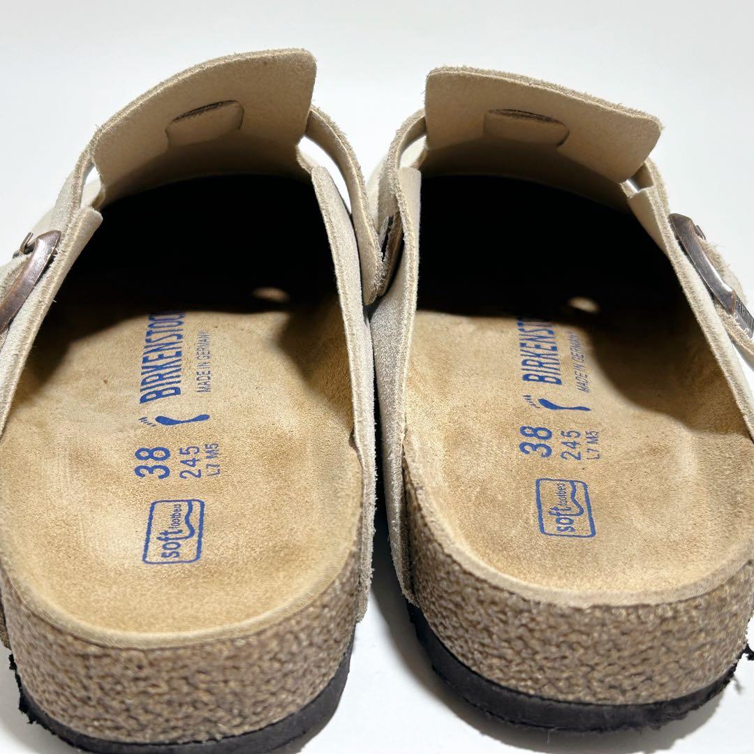 美品☆ビルケンシュトック ボストン スエード ベージュ系 ナロー幅 24.5cm