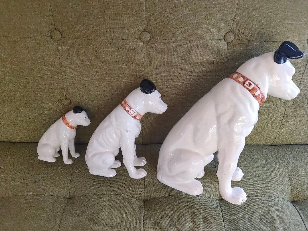 陶器製犬の置物3匹セット