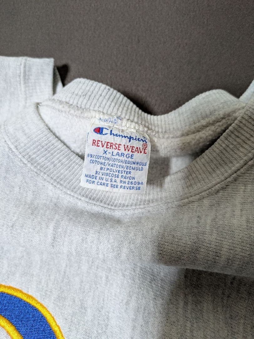 超美品90s Champion リバースウィーブ 刺繍タグ USA製 XL目無し