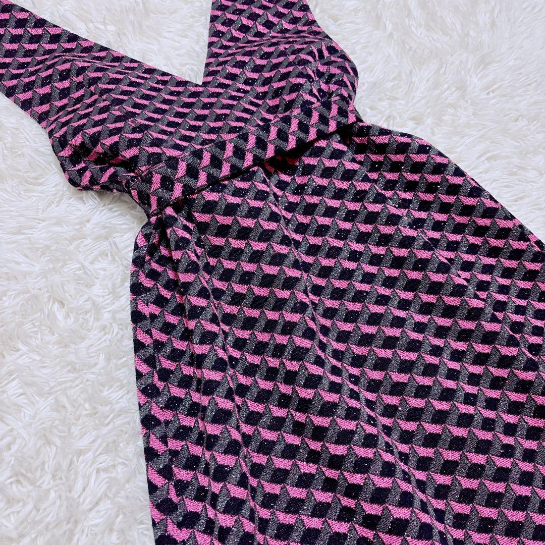 グレースコンチネンタル　キカジャガードラメドレス　ワンピース　ピンク