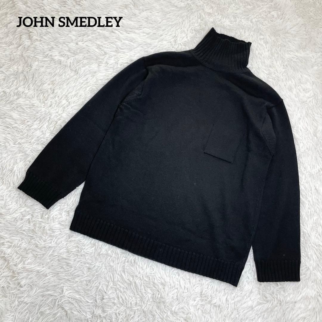 【美品】ジョンスメドレー　タートルネックニット・セーター・ウール・MED・M