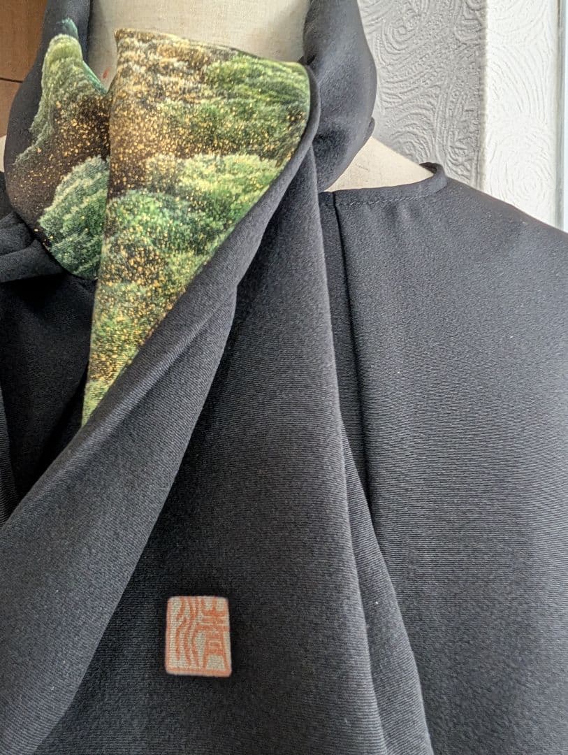 新品留袖ドレス　和服リメイク　作家物落款　高級手描き絹　М〜Ｌ結婚式パーティー