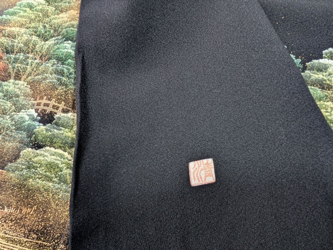 新品留袖ドレス　和服リメイク　作家物落款　高級手描き絹　М〜Ｌ結婚式パーティー