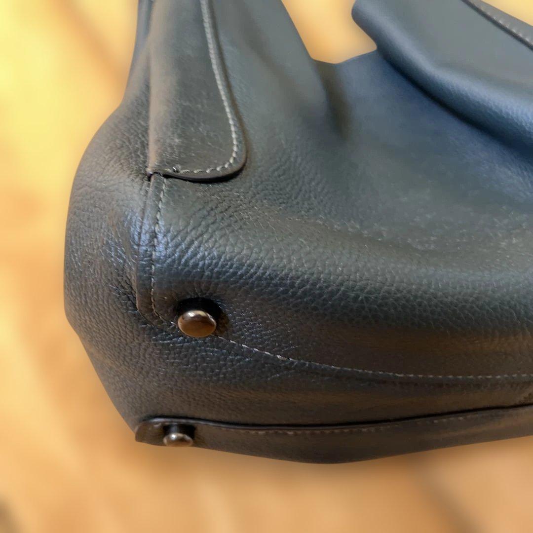 コーチ　ハンドバック　深いグリーン