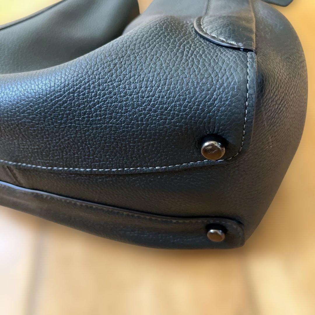 コーチ　ハンドバック　深いグリーン