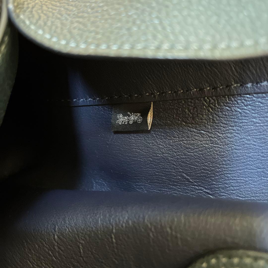 コーチ　ハンドバック　深いグリーン