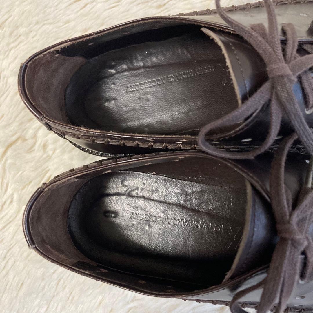 イッセイミヤケ ACCESSORY ドレスシューズ パンチング ダークブラウン