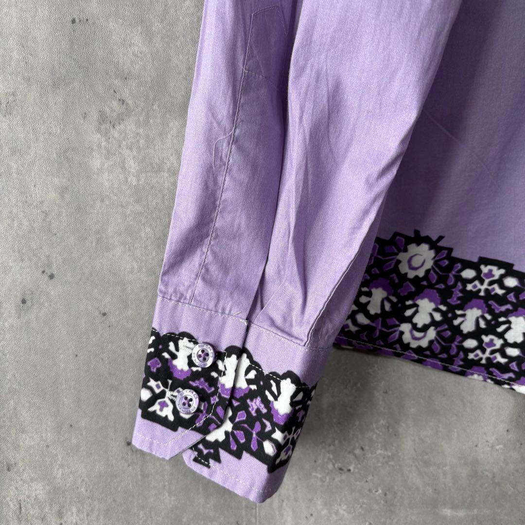 エトロ ETRO ペイズリー柄 シャツ ブラウス パープル 42 イタリア製