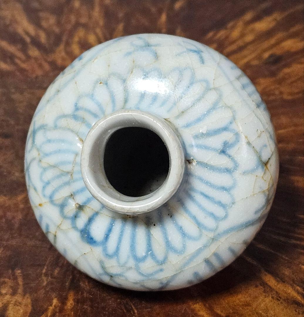 中国南方系　東南アジア古陶磁器　青華 安南　宋胡録　小壺　茶入れ　振り出し