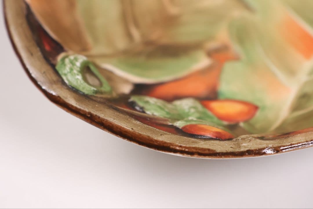 【CM308】オールドノリタケ どんぐり 葉 皿 鉢 団栗 ナッツ 明治 陶磁器
