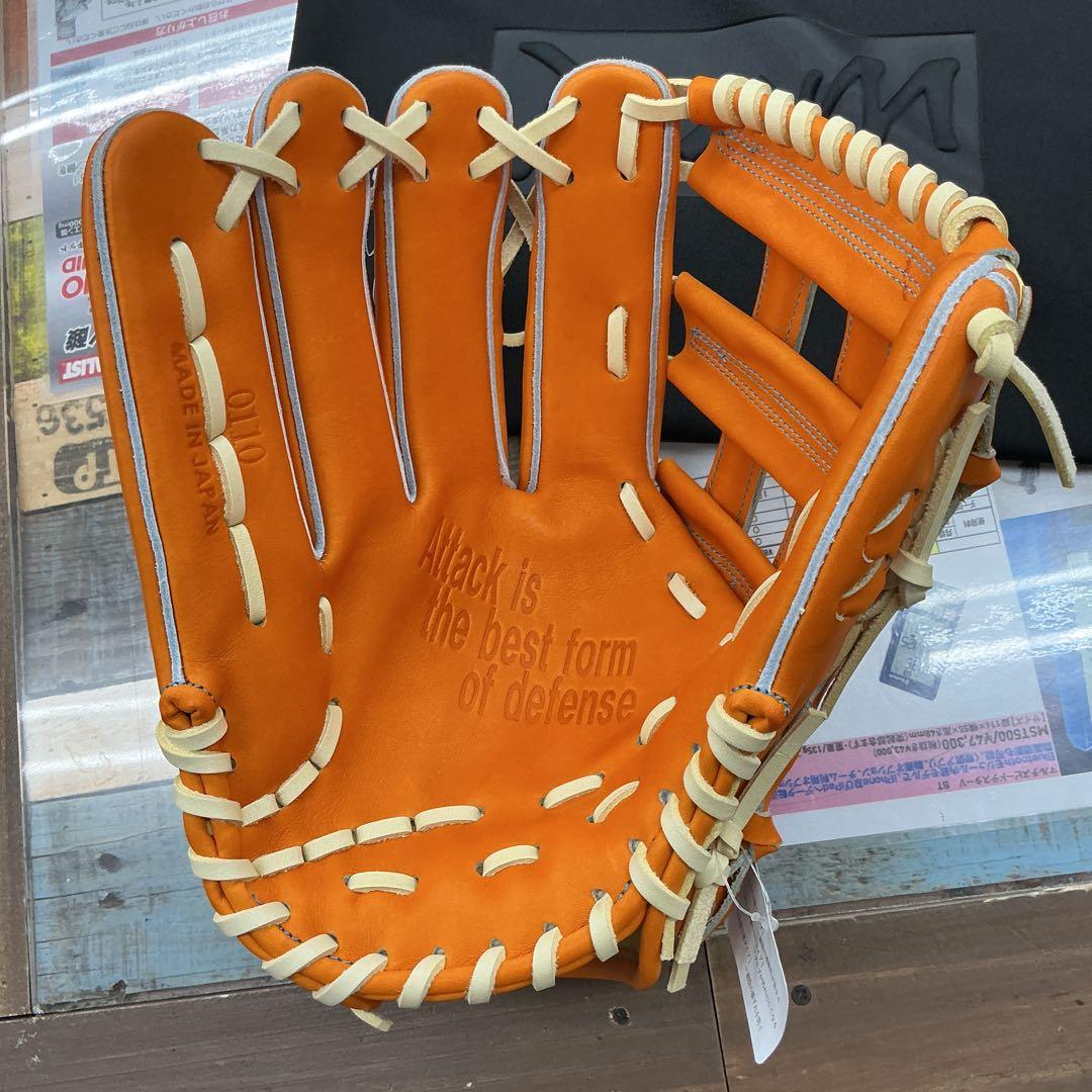 DXM オレンジ レザー硬式外野手グローブ