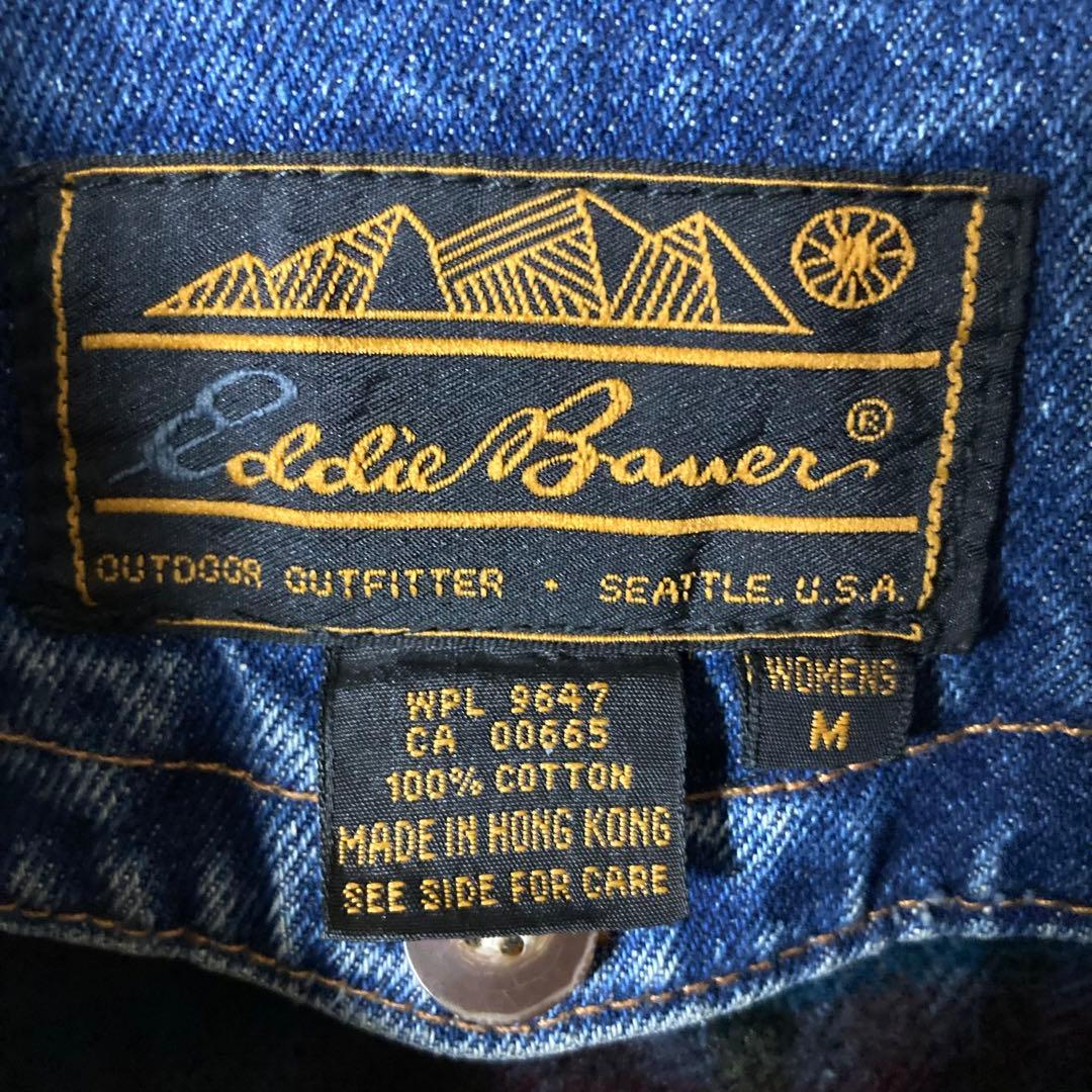 80s エディーバウアー 黒タグ デニムジャケット カバーオール アメリカ古着