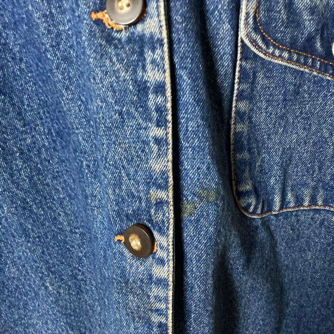 80s エディーバウアー 黒タグ デニムジャケット カバーオール アメリカ古着