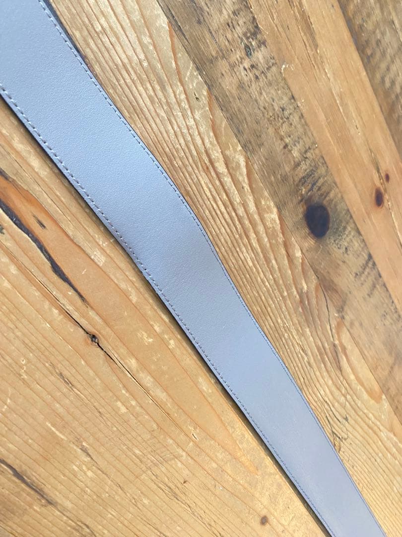 GUCCI グレー レザー ベルト ダブルGロゴ