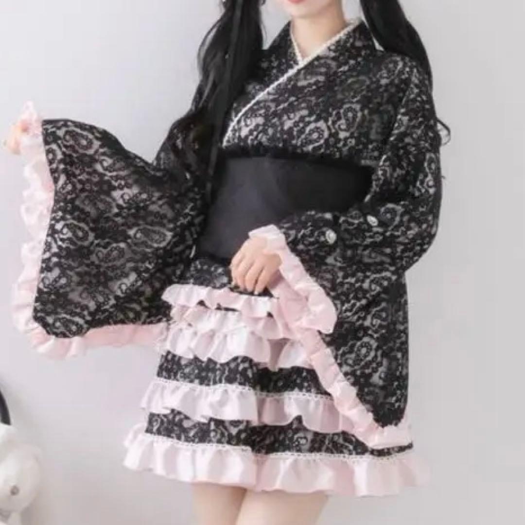 総レースリボン浴衣ドレス　帯セット　DearMyLove