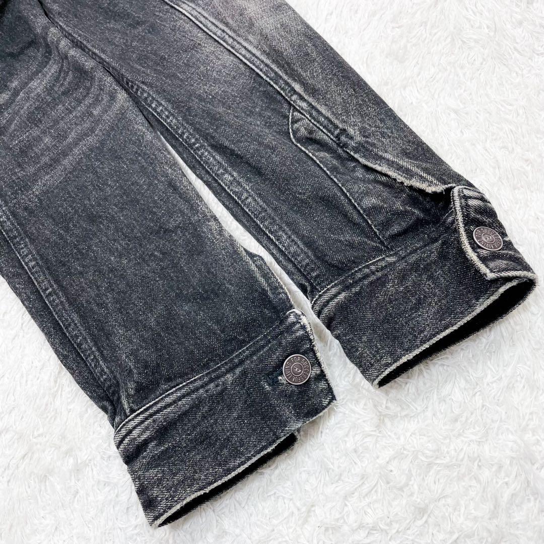 未使用級 DIESEL ディーゼル メタルロゴプレートデニムジャケット ブラック