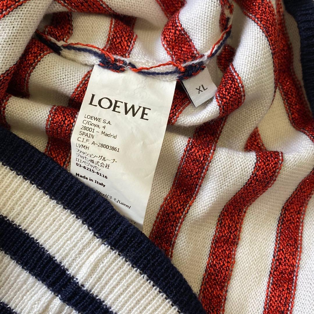 LOEWE ニット セーター ボーダー マリノ アナグラム シャドウロゴ