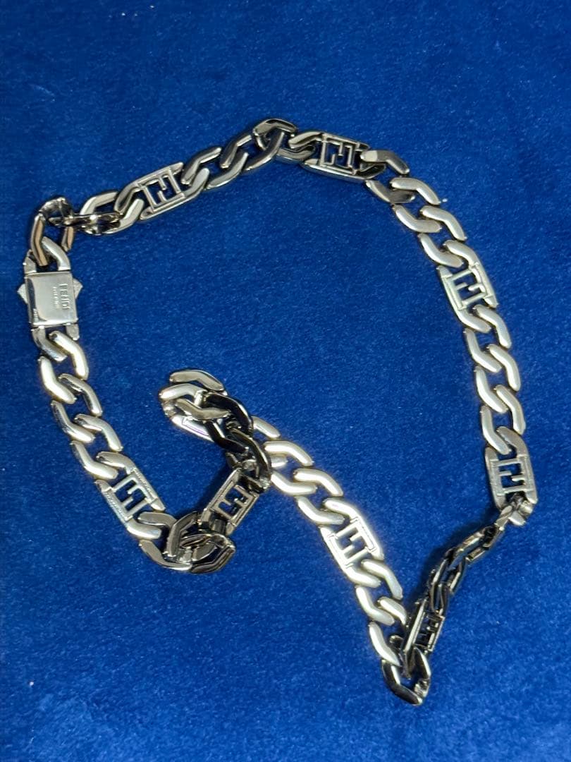 FENDI フェンディ FFチェーンネックレス チョーカー ブラッククローム