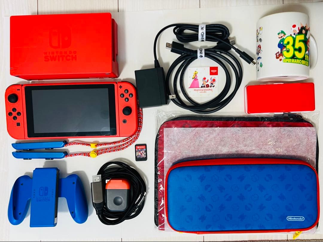Nintendo Switch 本体 マリオ柄　マリオカート8 マグカップ付き
