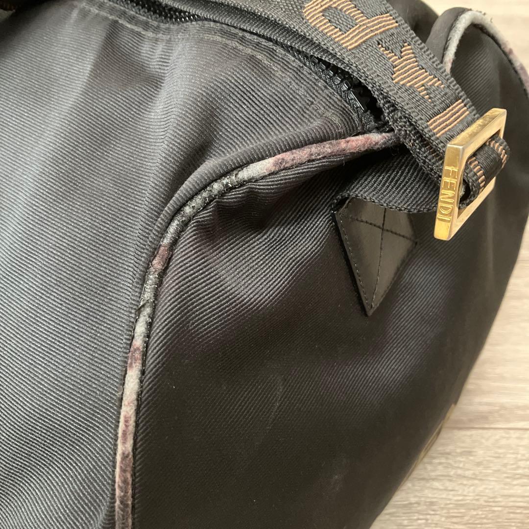FENDI ナイロン生地 2way ボストンバッグ ドラムバッグ ブラック