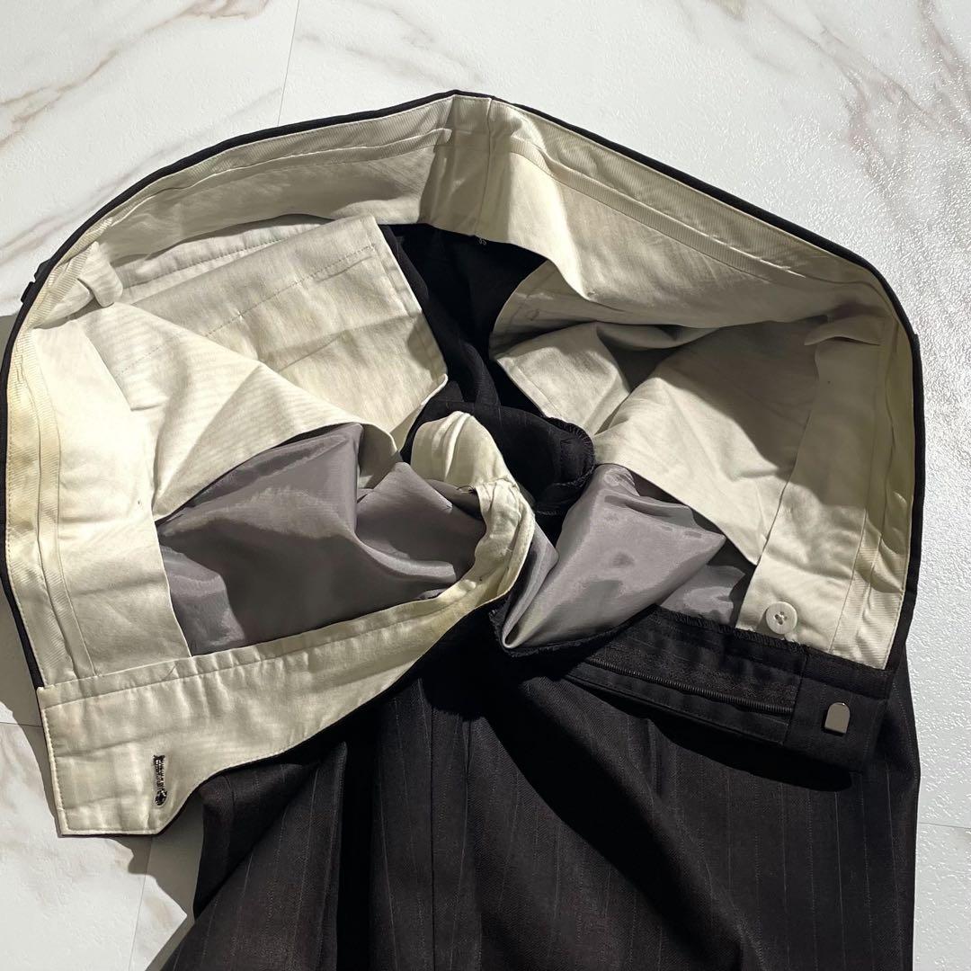 BurberryLondonダークブラウン ストライプ ビジネススーツ