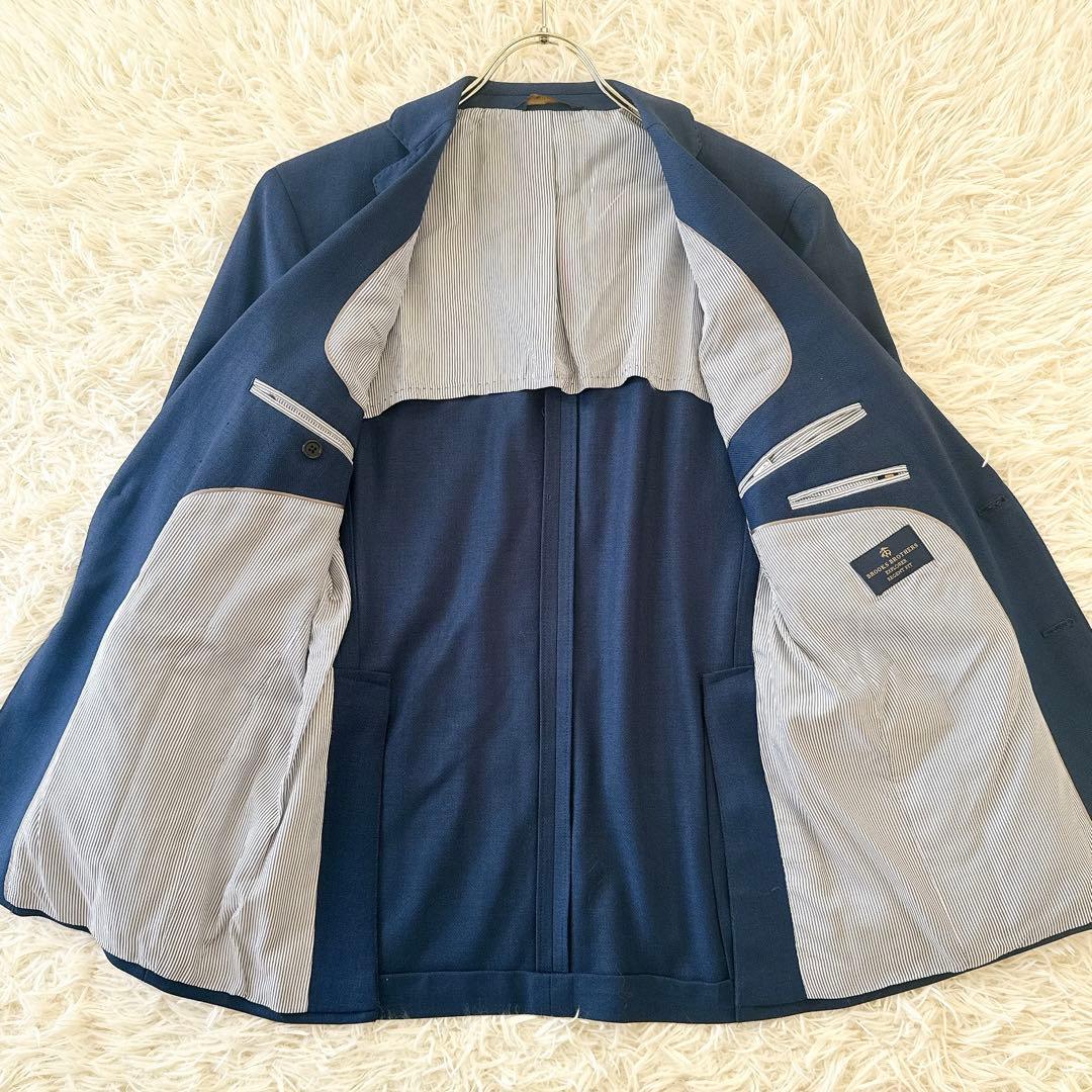 未使用級 Lサイズ 近年 ブルックスブラザーズ 紺ブレ 銀ボタン ジャケット 羊