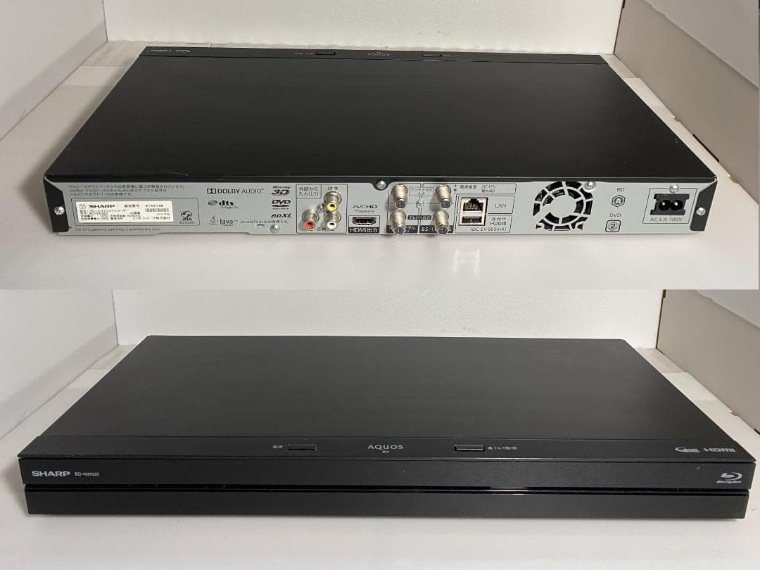SHARP　AQUOS　BD-ＮW520　18年製 容量アップHDD：2TB