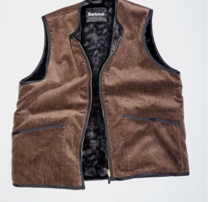 リバーシブルフェイクファーコーデュロイ ベスト 40 ブラウン