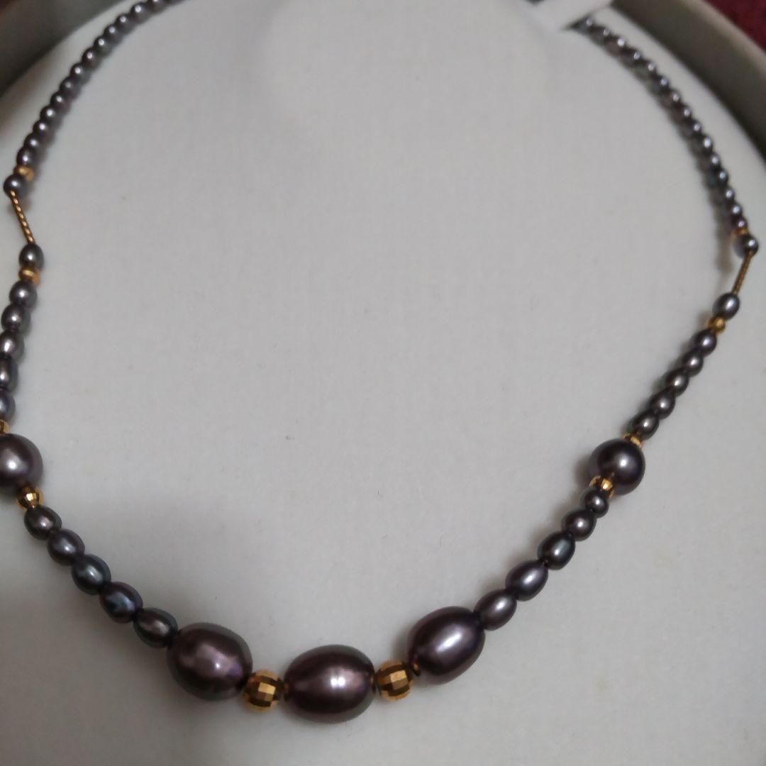 k18　レインボーブラックパール パープル