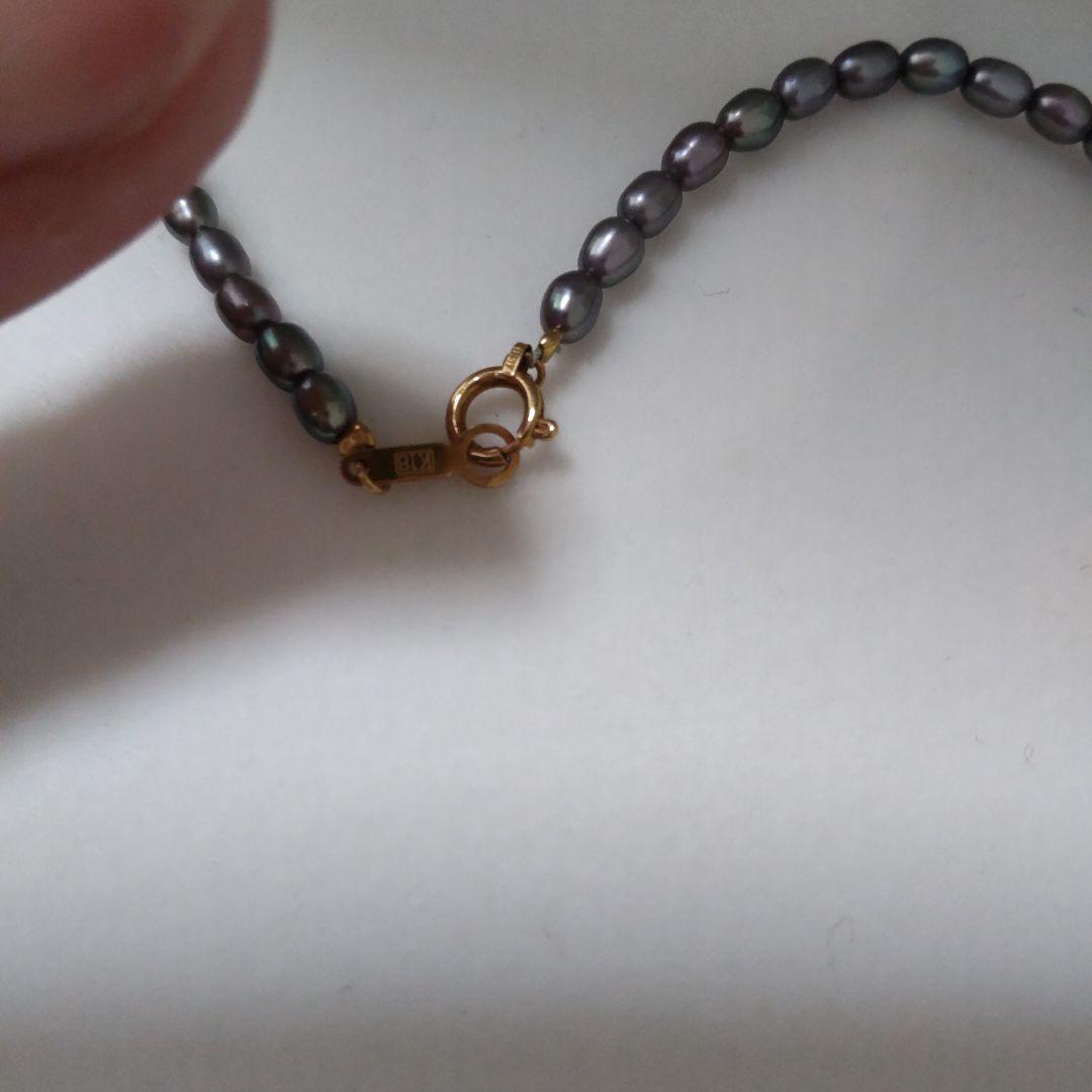 k18　レインボーブラックパール パープル