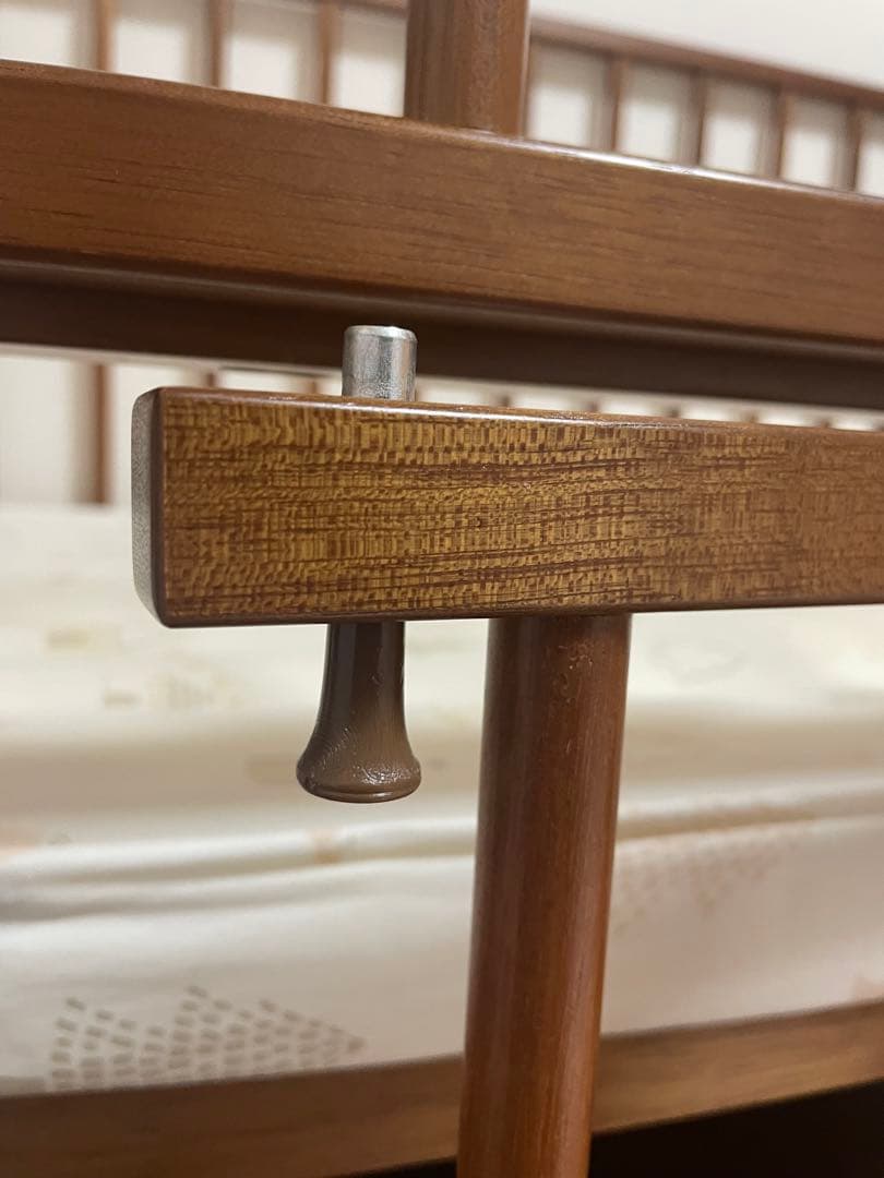 国産ひのき　日本製ベビーベッド 日本製マットレス付き