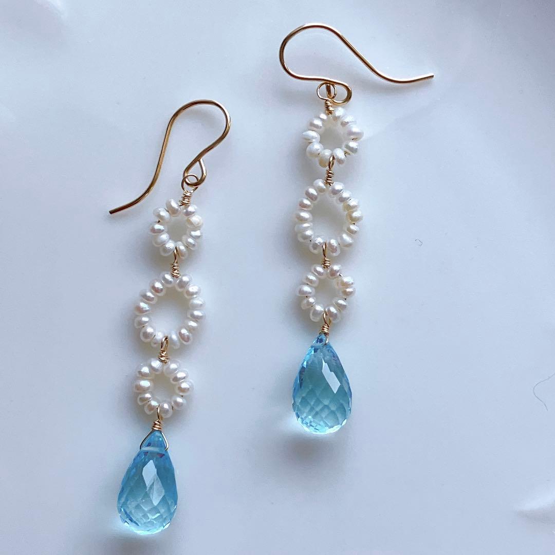 マルモ◆水晶×黒蝶貝トリプレットストーンチャーム✧カイヤナイト