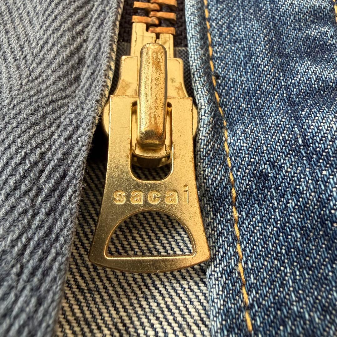sacai ストレートフィットデニムジャケット ウェスタン調　ドッキング　異素材