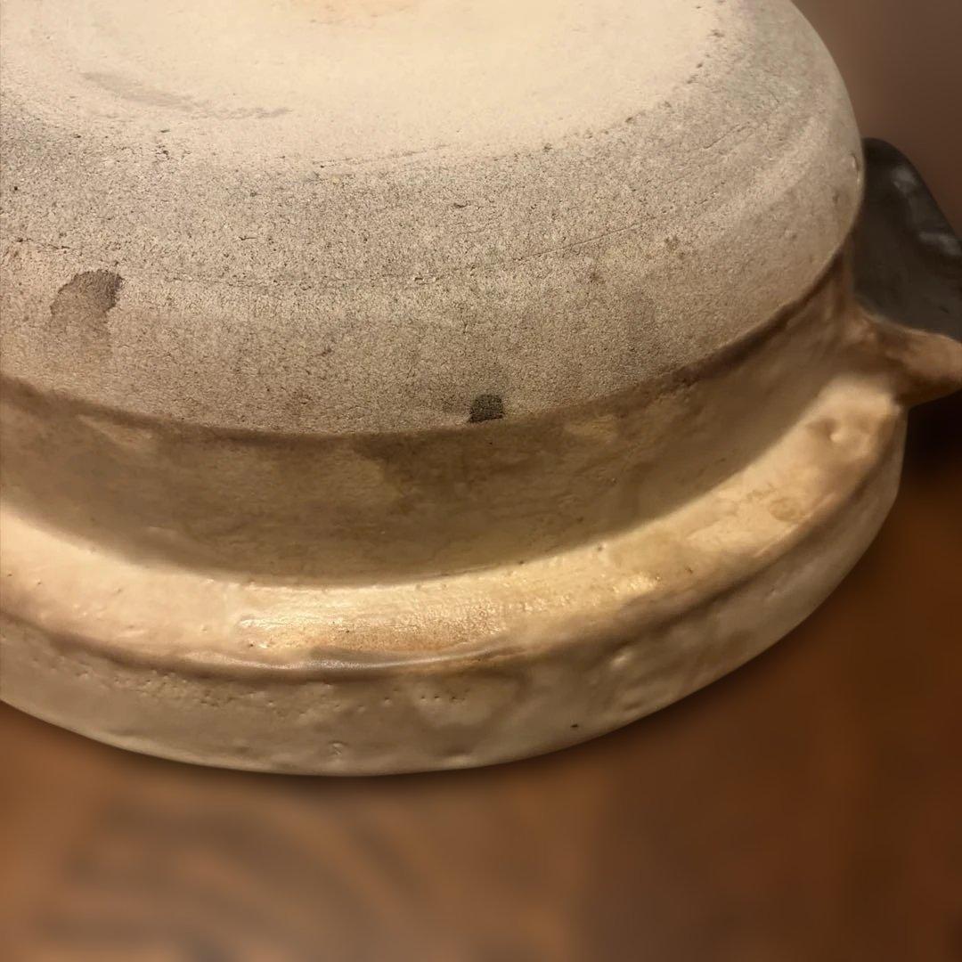 【友野】中垣連次 美濃焼 黒織部 手造り土鍋 逸品作