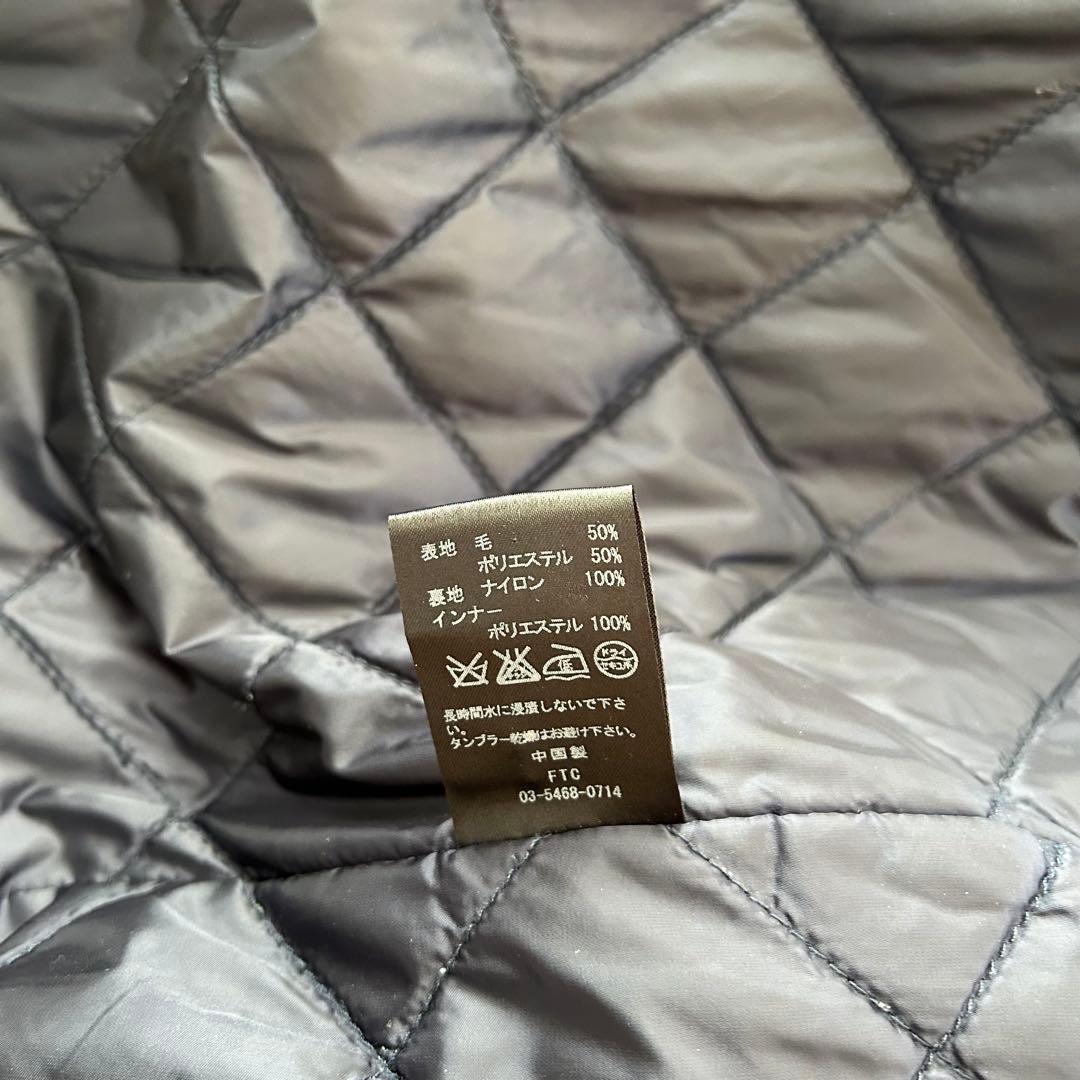 【美品】FTC ウール メルトン カバーオール グレー ネイビー Mキルティング