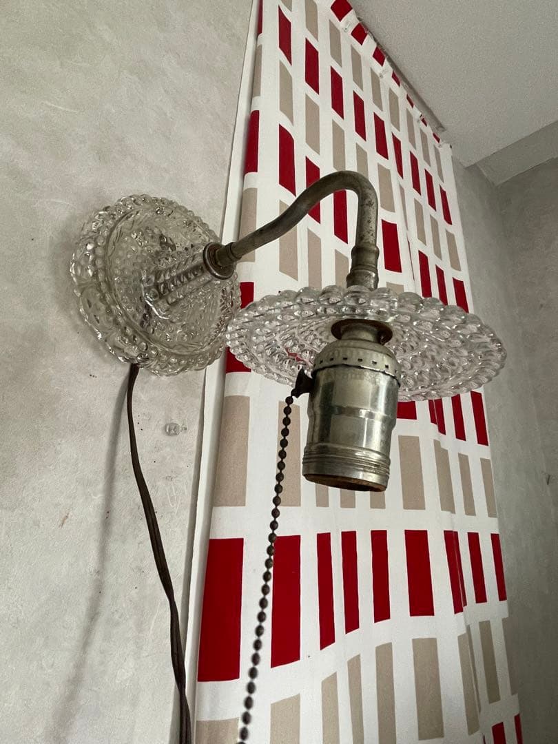 アンティーク　ウォール　壁掛け　ランプ　ミルクガラス　ガラス　シェード　アメリカ