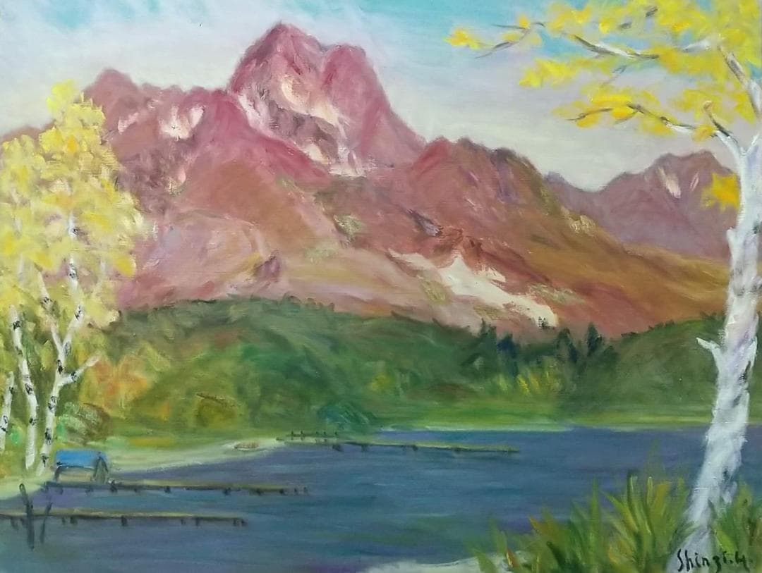 P15「晩秋妙高」1978 絵画 油絵