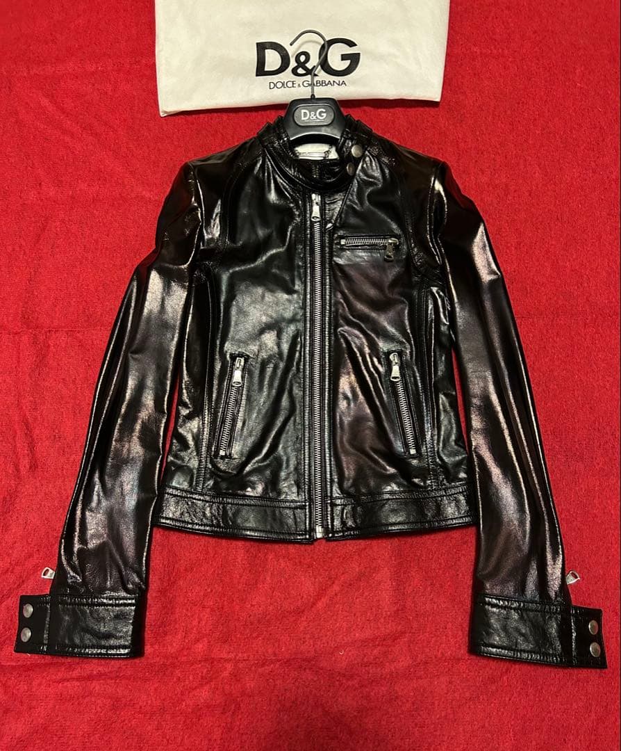 D&G ドルガバ ライダース ラムレザージャケット