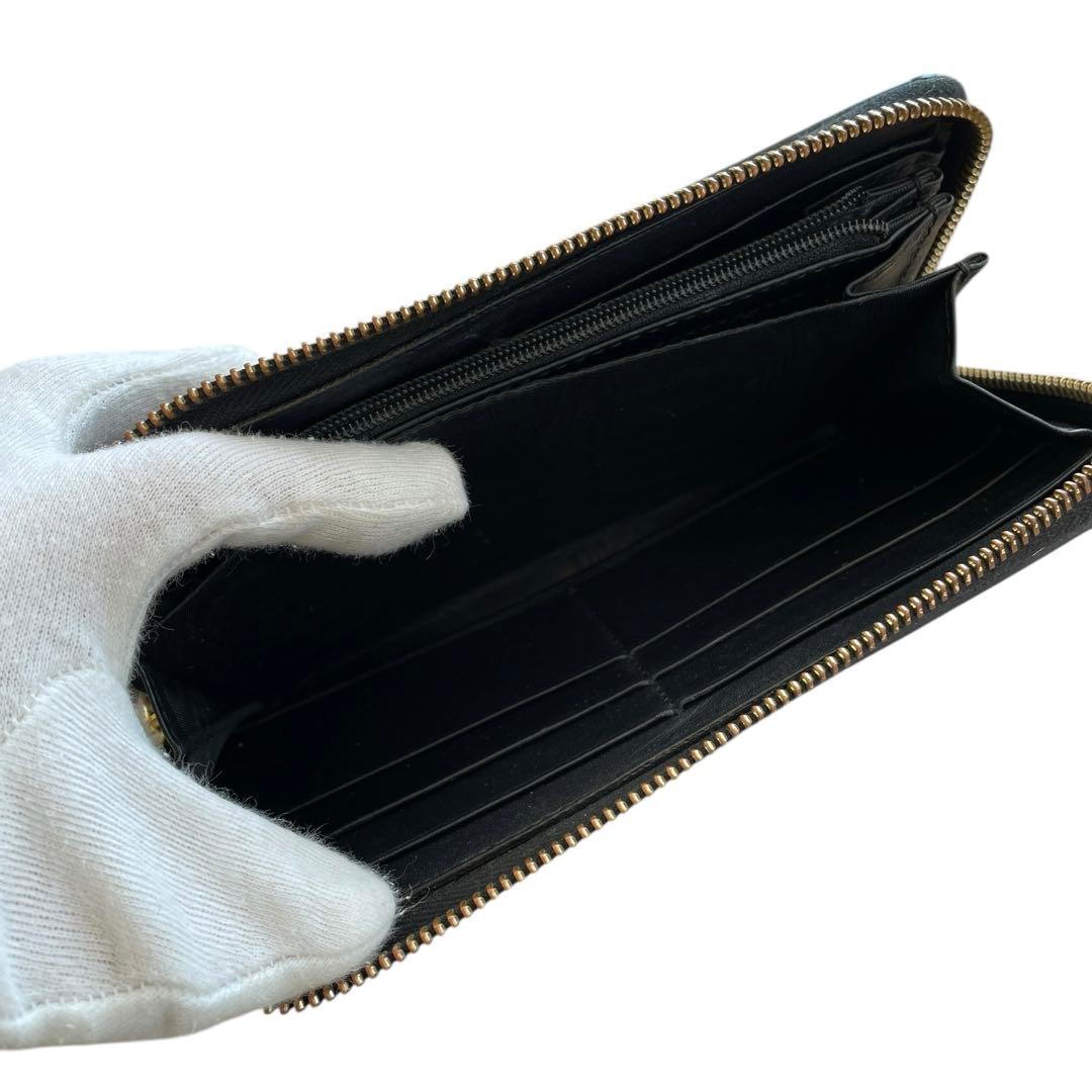 【美品】GUCCI 長財布 シェリーライン レザー ゴールド金具 オールドグッチ