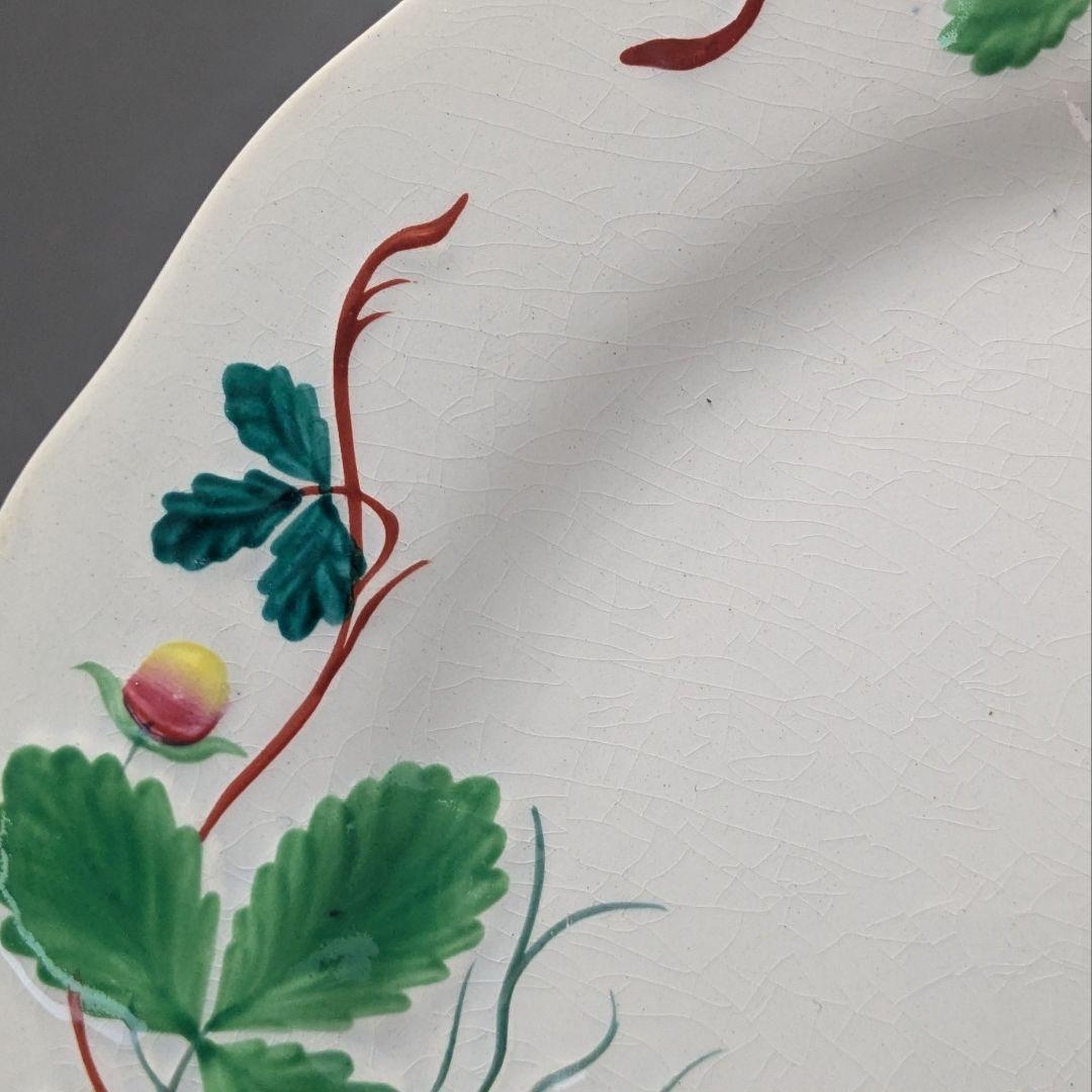 クレイユモントロー バルボティーヌのいちご皿 FRAISE 花リム プレート