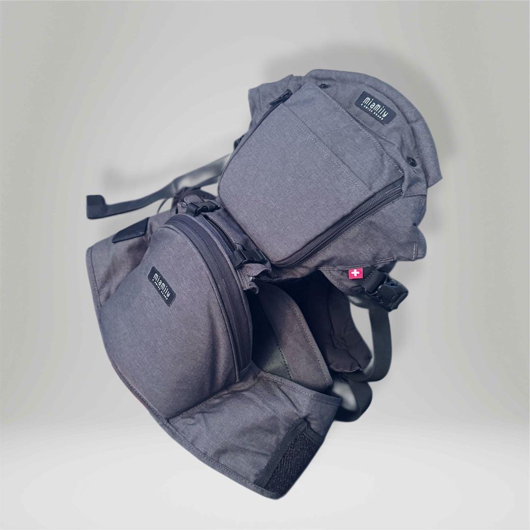 【美品】miamily 抱っこ紐 ヒップスタープラス チャコールブラック