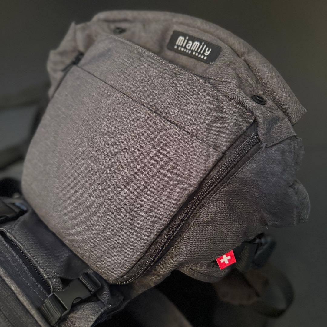 【美品】miamily 抱っこ紐 ヒップスタープラス チャコールブラック