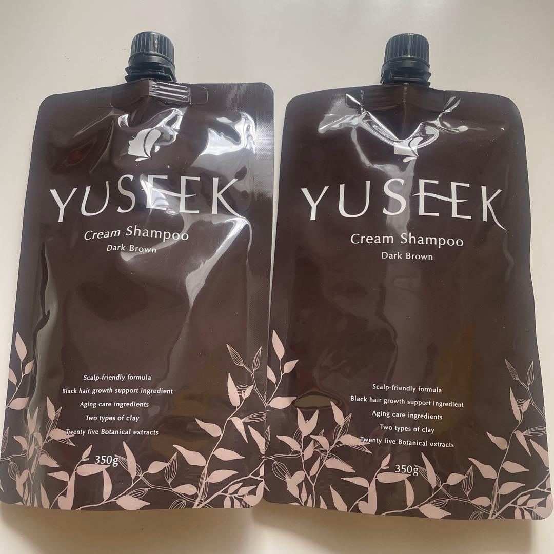 YUSEEK クリームシャンプー ダークブラウン 350g 2個セット