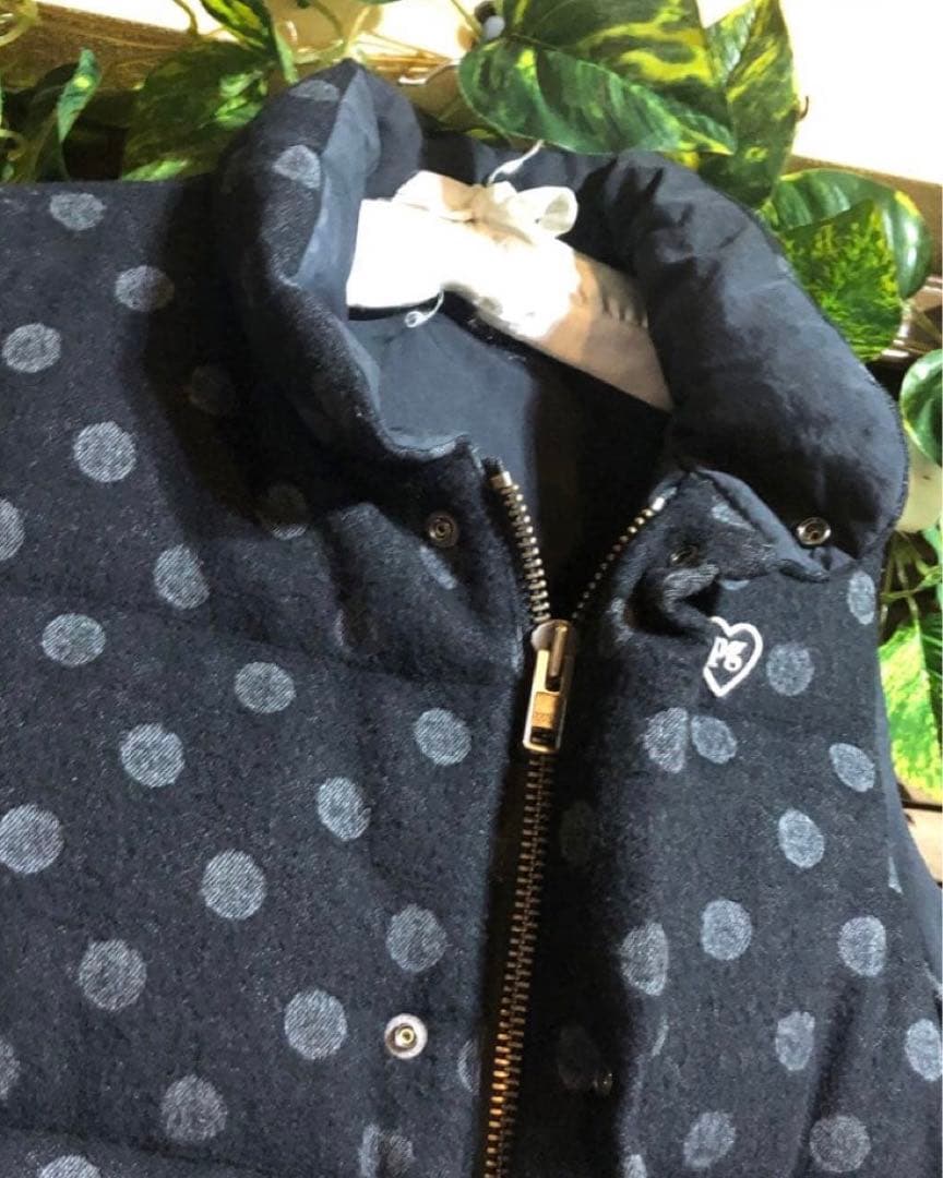 PEARY GATES/パーリーゲイツ/ダウンベスト/ブラック×ドット