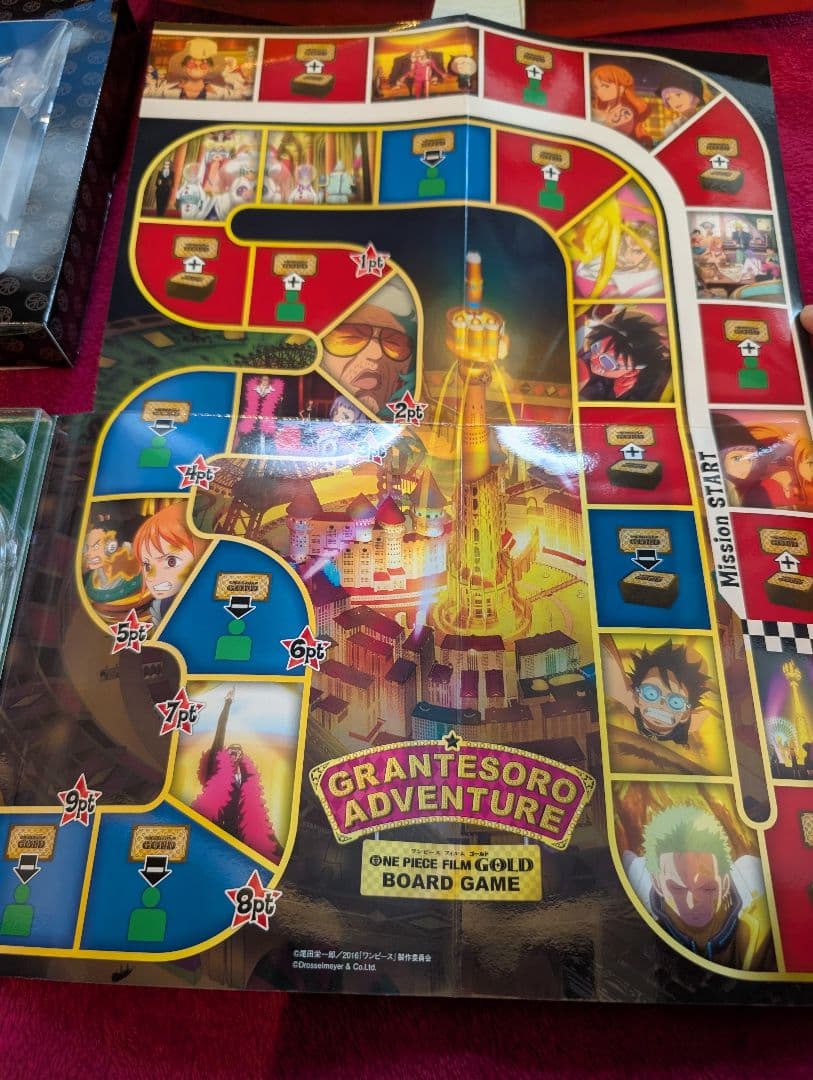 ONE PIECE FILM GOLD DVDとボードゲーム イヤホン　ペン